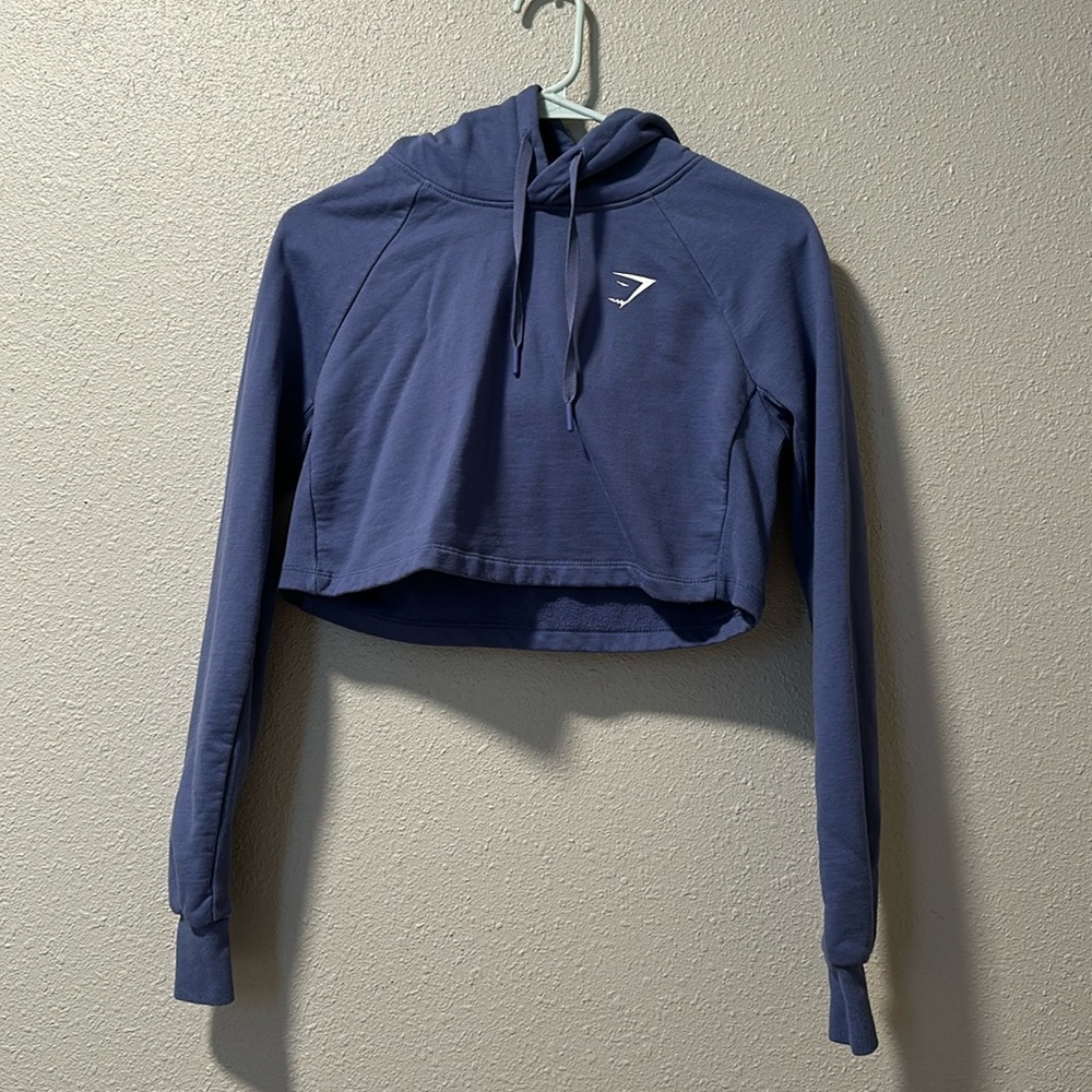 Gymshark Training Blue Cropped Hoodie XS